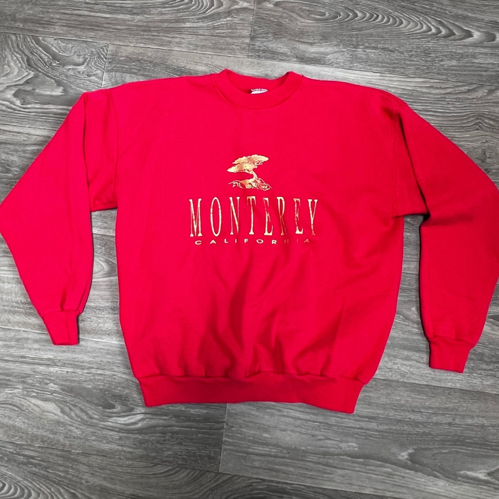 Monterey California Sweatshirt Crew Neck Pullover Graphic Red Size‎ XL